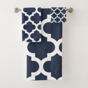 Quatrefoil Pattern Bath Towel Set