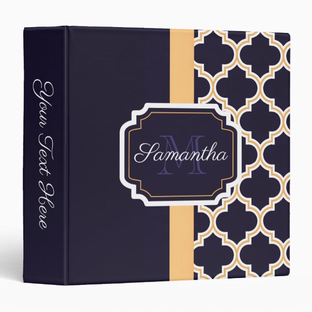 Quatrefoil Pattern Binder (Front/Spine)