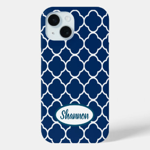 Quatrefoil Pattern Custom Template iPhone 15 Case