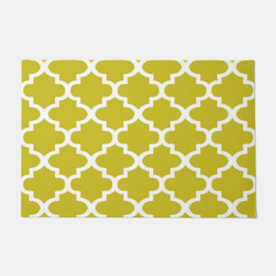 Quatrefoil Pattern In Yellow Doormat