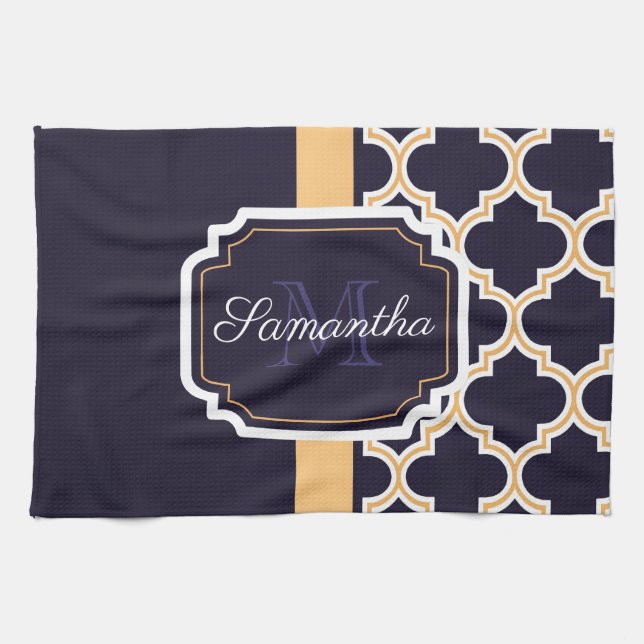 Quatrefoil Pattern Kitchen Towel (Horizontal)