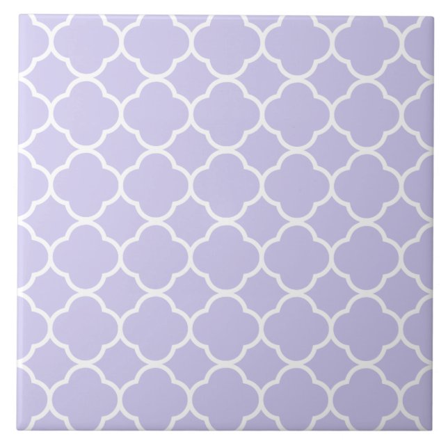 Quatrefoil Pattern Lavender Tile (Front)