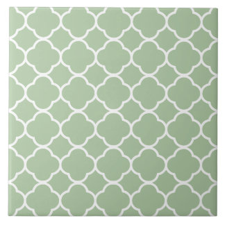 Quatrefoil Pattern Mint Green Tile