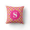 Quatrefoil Pattern Orange & Hot Pink with Monogram