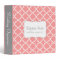 Quatrefoil pattern personalized binder, pink