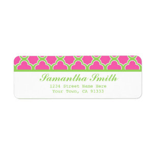 Quatrefoil Pattern Pink and Green