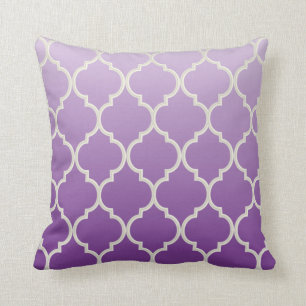 Quatrefoil Pattern Purple Throw Pillow