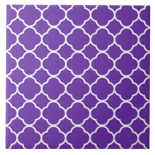 Quatrefoil Pattern Purple Tile