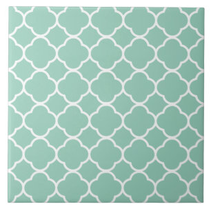 Quatrefoil Pattern Teal Tile