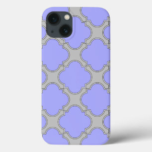 Quatrefoil periwinkle and gray Case-Mate iPhone ca iPhone 13 Case