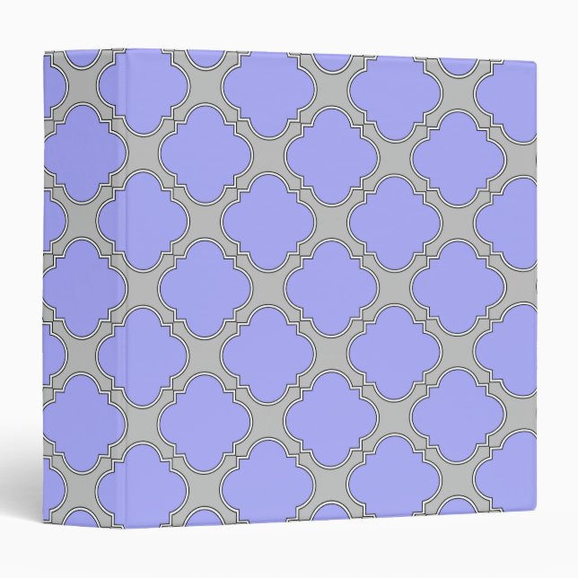 Quatrefoil periwinkle and grey binder (Front/Spine)