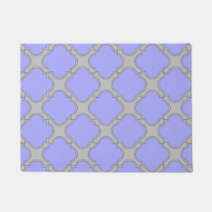 Quatrefoil periwinkle and grey doormat