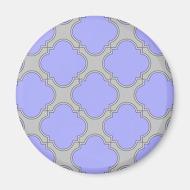 Quatrefoil periwinkle and grey magnet (Front)