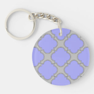 Quatrefoil periwinkle et gris