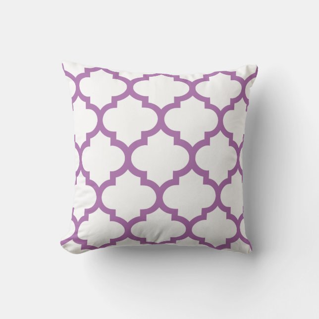 Quatrefoil Pillow - Radiant Orchid Purple (Front)