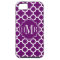 Quatrefoil Purple and White Pattern Monogram