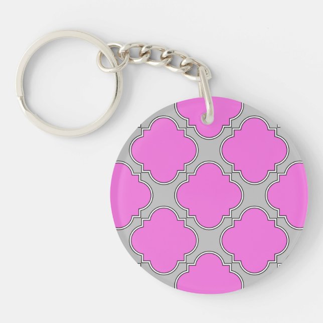 Quatrefoil rose et gris (Devant)