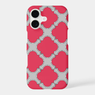 Quatrefoil rouge et gris