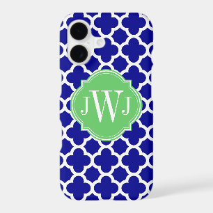 Quatrefoil Royal Blue and White Pattern