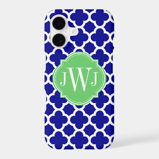 Quatrefoil Royal Blue and White Pattern