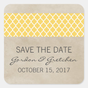 Quatrefoil rustique jaune Enregistrer les stickers