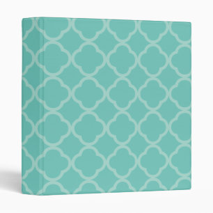 Quatrefoil Teal Binder