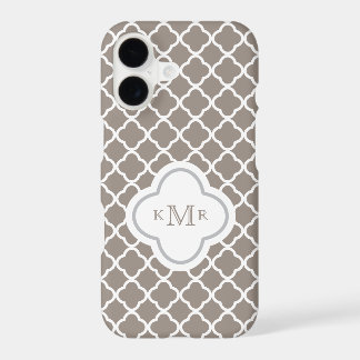 Quatrefoil Toffee Brown Pattern Stylish Monogram