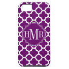 Quatrefoil violet et blanc Motif Monogramme
