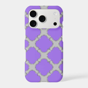Quatrefoil violet et gris