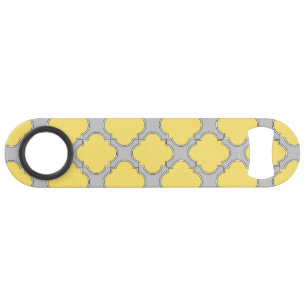 Quatrefoil yellow and grey bar key