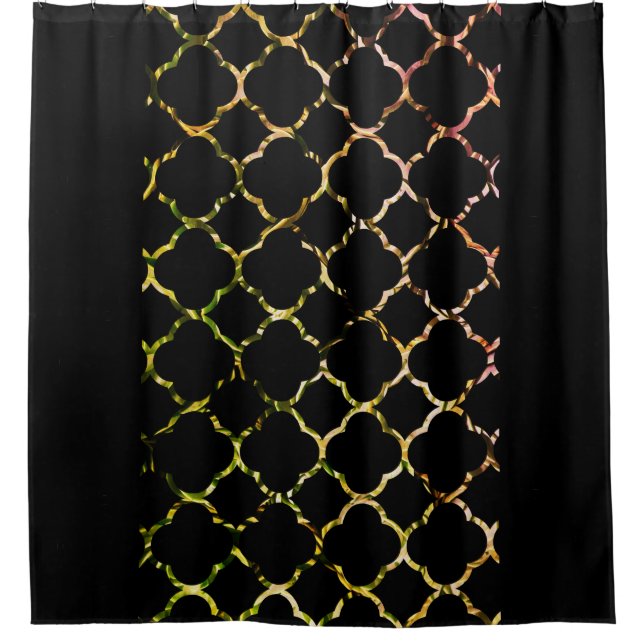 QuatrefoilPatterns Green Golden Glitter Black Cool (Front)