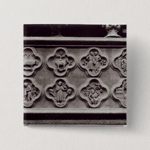 Quatrefoils with the Signs of the Zodiac 2 Inch Square Button