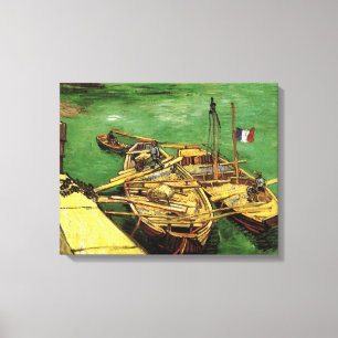 Quay with Men Unloading Sand Barges by van Gogh Canvas Print