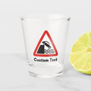 Quayside Warning Sign Shot Glass