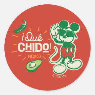 ¡Qué chido! "So Cool" Mickey Mouse Classic Round Sticker