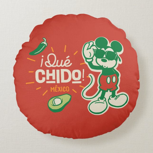 ¡Qué chido! "So Cool" Mickey Mouse Round Pillow (Front)
