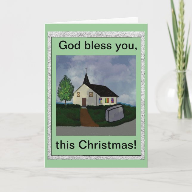 Que Dieu vous bénisse cette carte de noël (Devant)