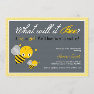 Que il abeille ? Invitation de baby shower