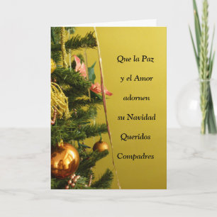 Que la Paz y el Amor adornen su Navidad Compadres Holiday Card