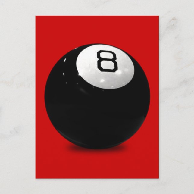 QUEBALL POOL GAME SPORTS FUN ICON LOGO BLACK WHIT POSTCARD (Front)