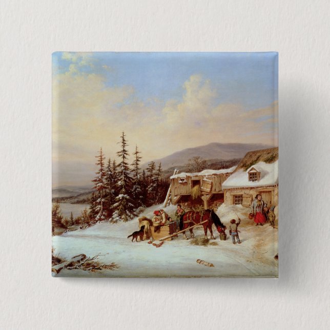 Quebec 2 Inch Square Button (Front)