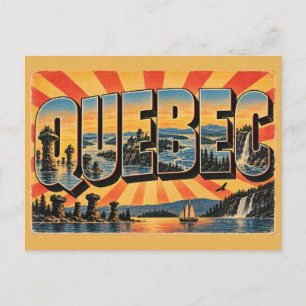 Quebec CA River Mountains Monoliths Art Postcard