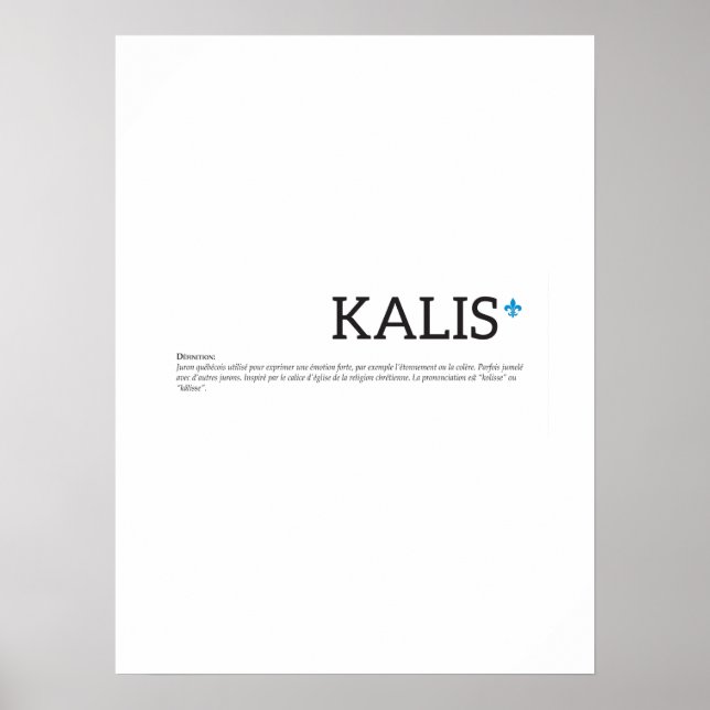 Québec Calisse Juron Joual Humour Français Poster (Front)