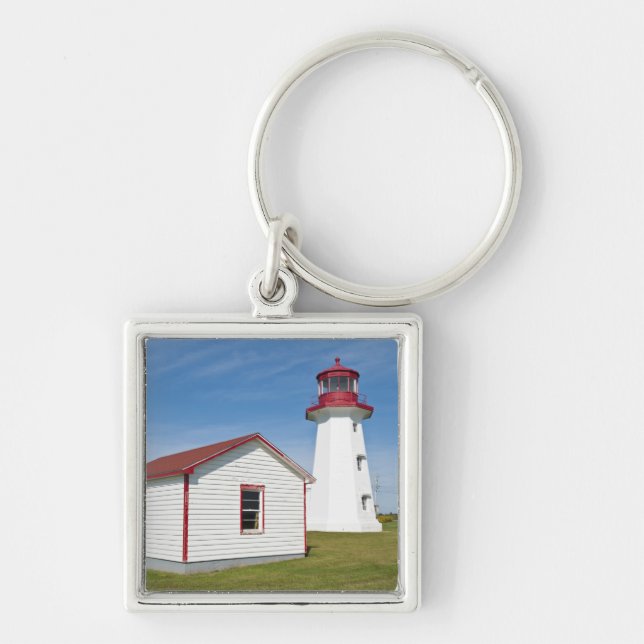 Quebec, Canada. Cap D'Espoir Lighthouse. Keychain (Front)