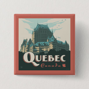 Quebec Canada   Château Frontenac 2 Inch Square Button
