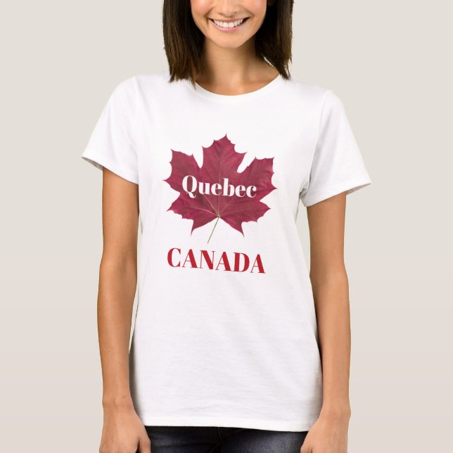Québec Canada Chemise T-shirt femme Feuille d'érab (Devant)