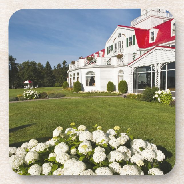 Quebec, Canada. Historic Hotel Tadoussac, 3 Coaster (Front)