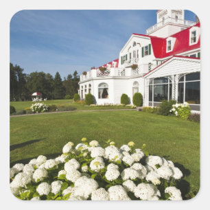 Quebec, Canada. Historic Hotel Tadoussac, 3 Square Sticker