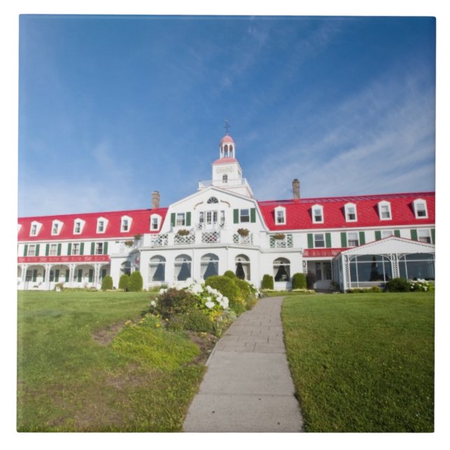 Quebec, Canada. Historic Hotel Tadoussac, Tile (Front)