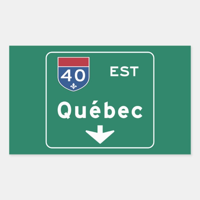Quebec, Canada Road Sign Sticker (Front)